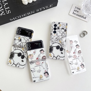 เคสโทรศัพท์มือถือแบบแข็ง ใส ฝาพับ ลายแว่นกันแดด Snoopy Charlie Brown สําหรับ Samsung Galaxy Z Fold 4 3 5 5G Fold5 Z Flip 5 4 3 Flip3 Flip4