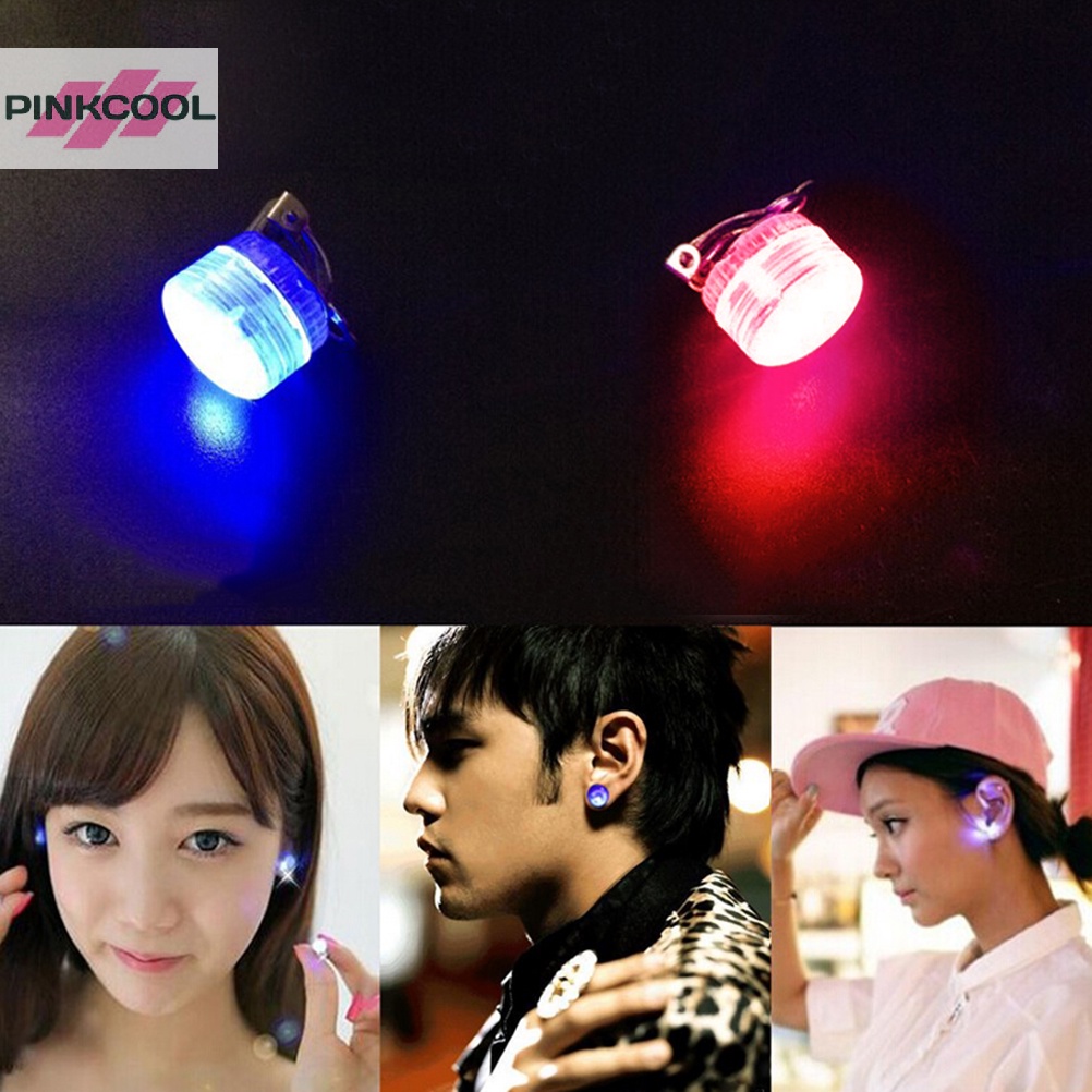 pinkcool-ต่างหูสตั๊ด-มีไฟ-led-สีฟ้า-สีแดง-สําหรับเต้นรํา-ปาร์ตี้-ต่างหูแบบติดหู-มีไฟกระพริบ-led-สีฟ้า-สีแดง-สําหรับทุกเพศ-ทุกวัย-ต่างหู-แบบคลิปหนีบ-led