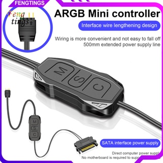 [Ft] Coolmoon AR-1 ARGB สายเคเบิลควบคุม 3 Pin เป็น SATA Pin พาวเวอร์ซัพพลาย สีดํา Mini RGB สําหรับเคสพัดลม