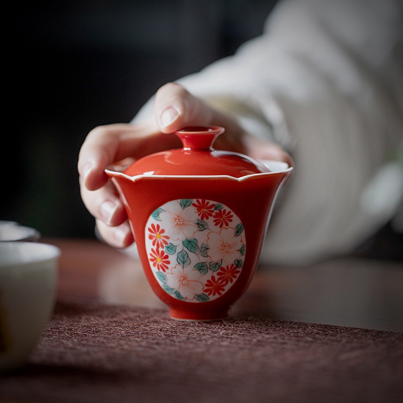 jianghong-เครื่องชงชาเซรามิค-ลายดอกไม้-ไม่ร้อน-a048