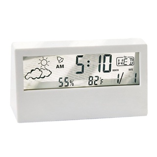 Sale! Transparent Screen Weather Station Alarm Clock Indoor Hygrometer Thermometer