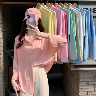 akifoon.store.W255เสื้อคาร์ดิแกนแขนยาว ความยาวปานกลาง แบบบาง ป้องกันแดด แฟชั่นฤดูร้อน สไตล์เกาหลี สําหรับผู้หญิง