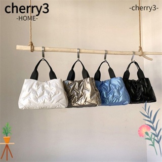 Cherry3 กระเป๋าสะพายไหล่ กระเป๋าถือ ผ้าฝ้ายนิ่ม ขนาดใหญ่ จุของได้เยอะ สีพื้น เรียบง่าย สําหรับสตรี