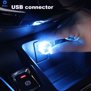 Usb Atmosphere Light โคมไฟตกแต่งภายในรถยนต์ Usb Night Light ไฟอ่านหนังสือ Led Usb สีสันกระพริบรถ Universal 【bluey】