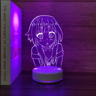 Konosuba: โคมไฟกลางคืน LED รูปอนิเมะ 3d ชาร์จ USB สําหรับตกแต่งบ้าน