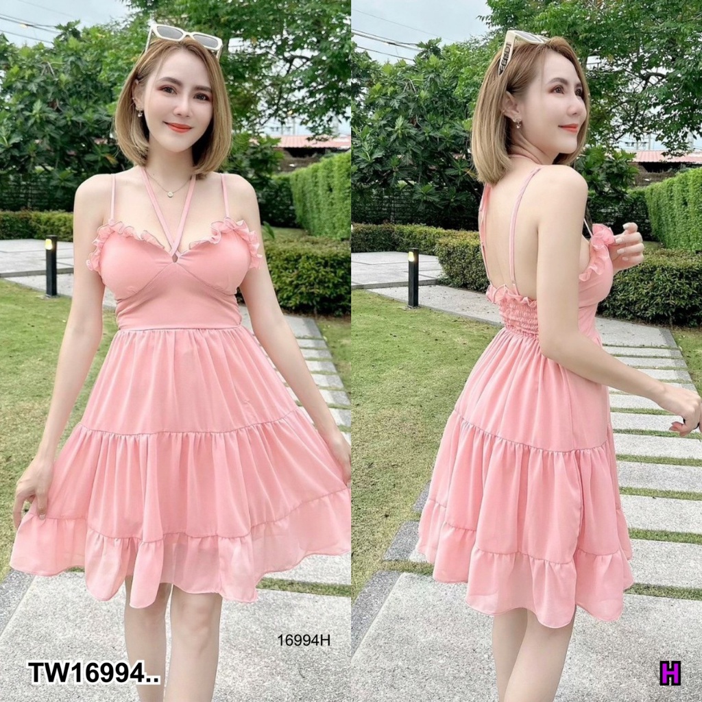 s4u-พร้อมส่ง-มินิเดรส-สายเดี่ยว-ปรับสายได-สม็อคด้านหลัง-เสื้อผ้าผู้หญิง-ชุดเซ็ท-เดรส-ชุดไปทะเล-เสื้อผ้าสาวอวบ