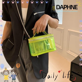 Daphne กระเป๋าสะพายไหล่ PVC แบบใส น้ําหนักเบา สีพื้น แฟชั่นสําหรับผู้หญิง