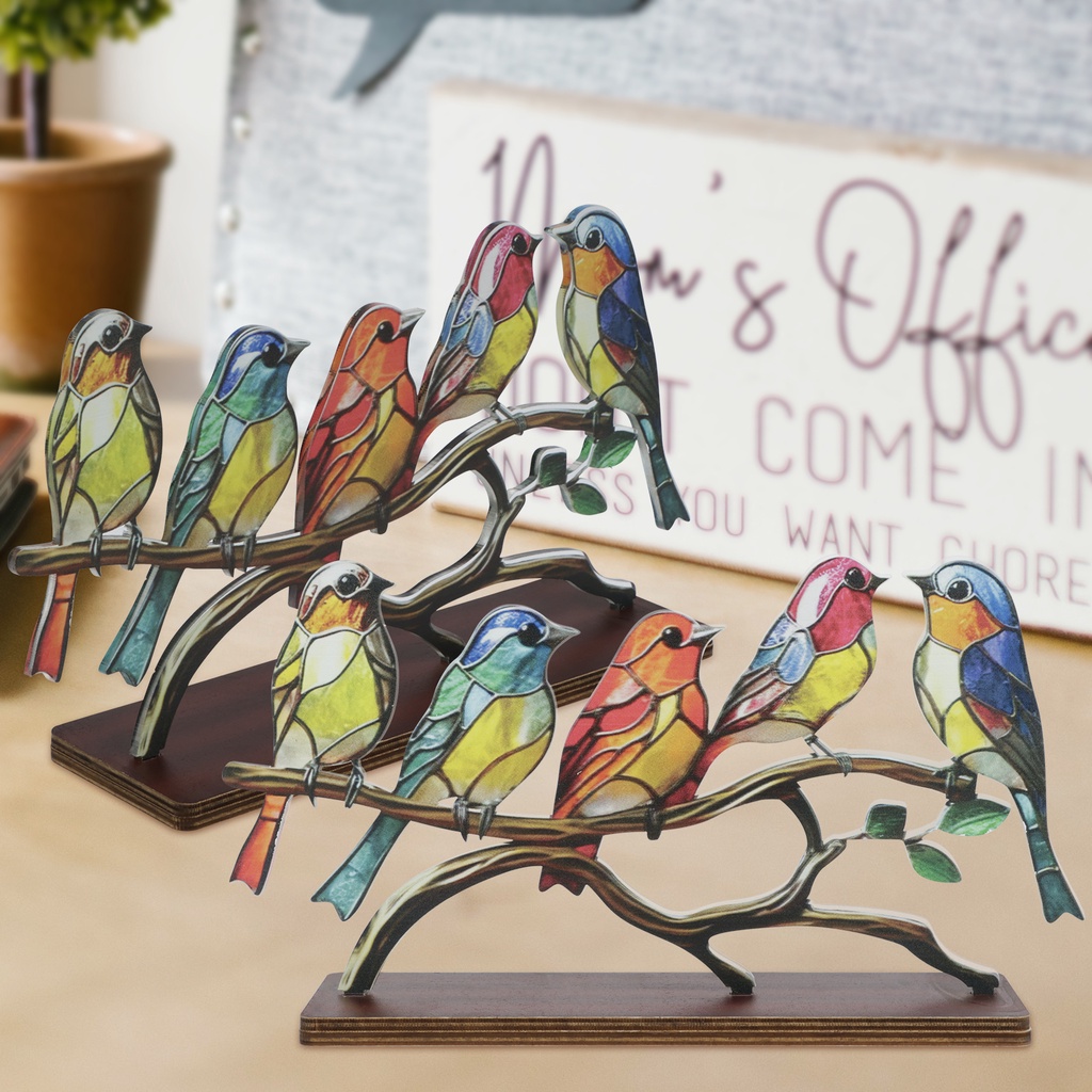 stained-birds-on-branch-desktop-ornaments-double-sided-colourful-birds-series-animal-shape-iron-art-craft-flat-surface-birds-statue-gift