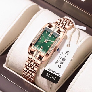 Poedagar Swiss Brand [พร้อมส่ง] นาฬิกาข้อมือแฟชั่น ทรงสี่เหลี่ยมผืนผ้า กันน้ํา สําหรับสตรี 365