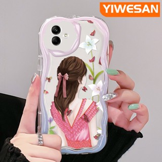 เคสโทรศัพท์มือถือ ซิลิกาใส กันกระแทก ลายผีเสื้อ เด็กผู้หญิง สําหรับ Samsung A04 A04E M04 F04