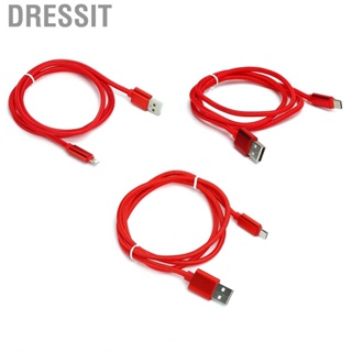 Dressit 1M Heavy Duty Braided USB  Charging Cable Data Sync Lead Red