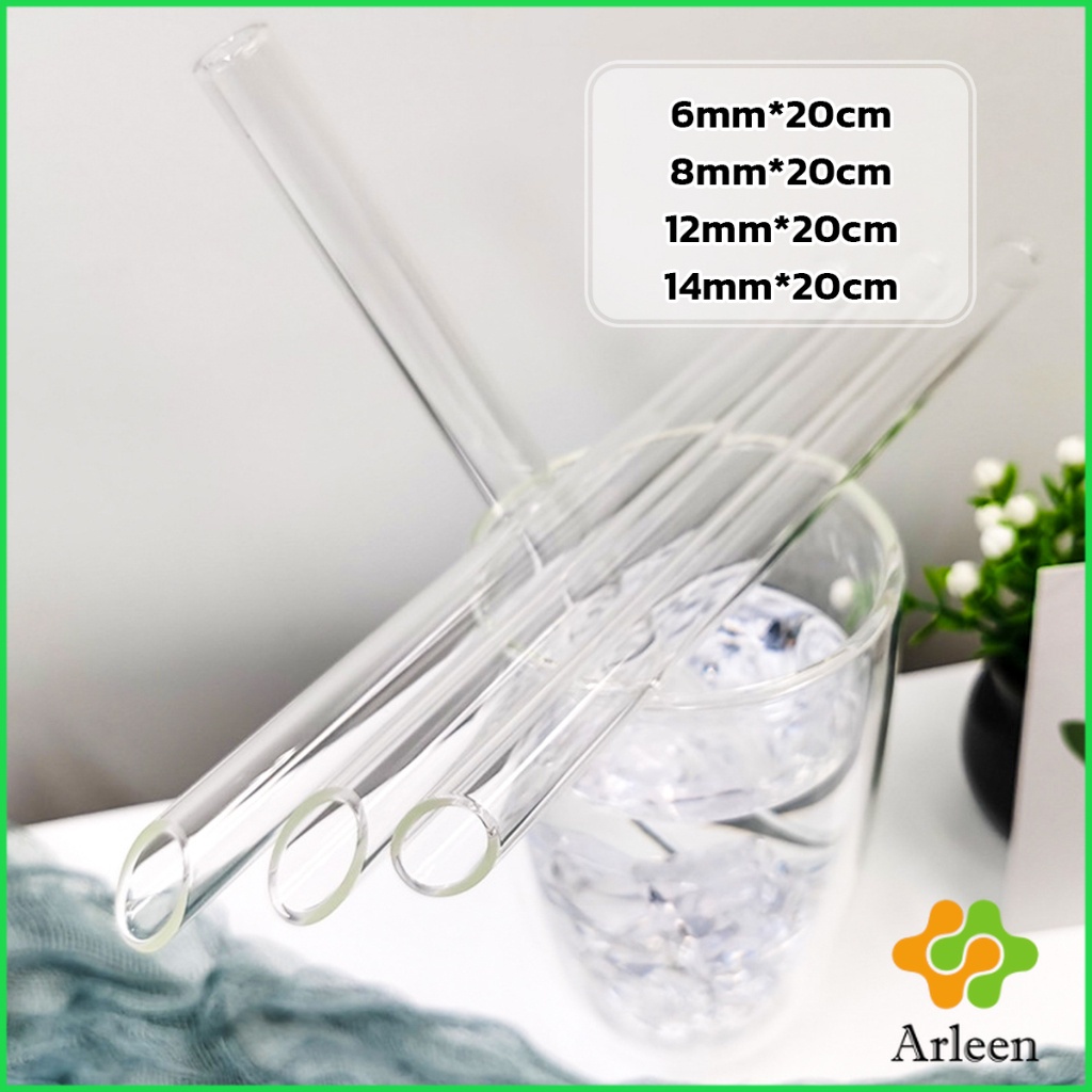 arleen-หลอดดูดน้ำ-แบบแก้วใส-ปลายเฉียง-ใช้ดื่มชานม-ชาไข่มุข-ความยาว-20-cm-glass-straw