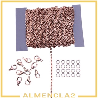 [Almencla2] ตะขอก้ามปู โลหะอัลลอย ทนทาน พร้อมโซ่ สําหรับทําเครื่องประดับ พวงกุญแจ DIY