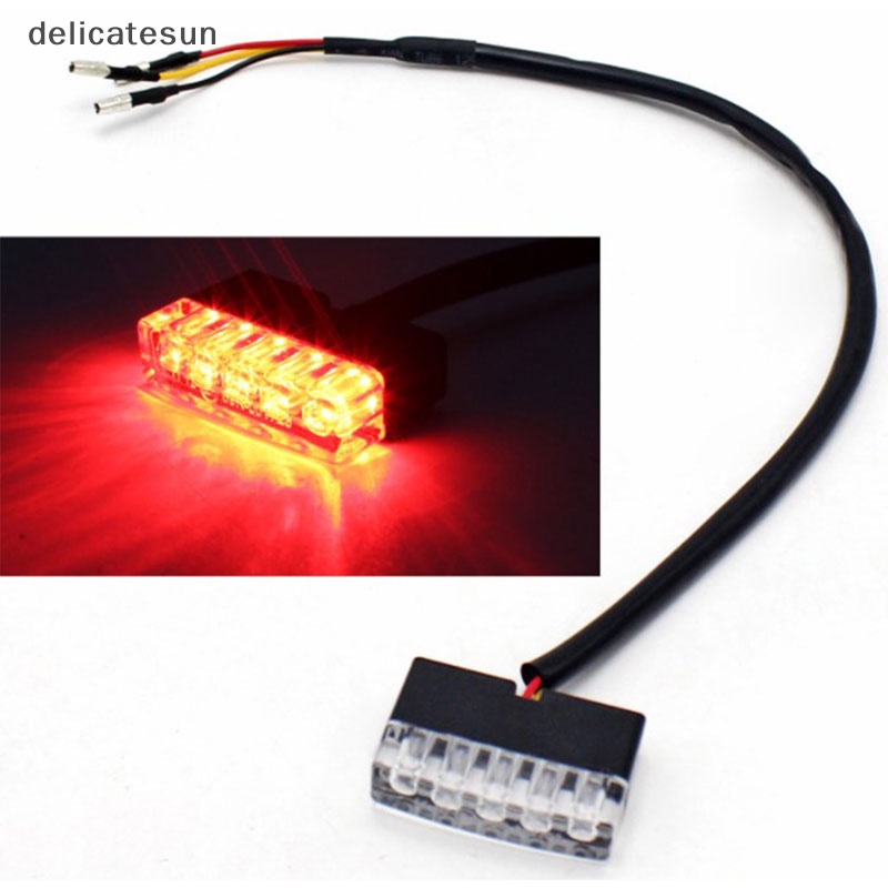 delicatesun-ไฟเบรกท้ายรถจักรยานยนต์-สีแดง-12v-mini-5-led