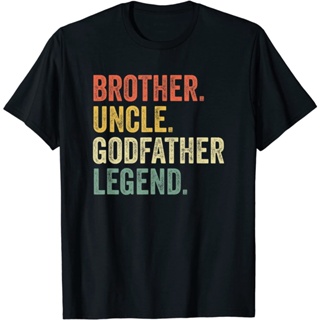 [S-5XL]เสื้อยืดลําลอง ผ้าฝ้าย แขนสั้น พิมพ์ลาย Uncle Godfather Christmas s From Godchild สําหรับผู้ชาย