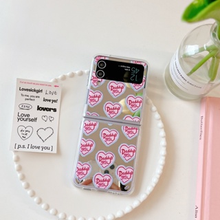 เคสโทรศัพท์มือถือแบบกระจกแข็ง ฝาพับ กันกระแทก ลายผีเสื้อ Daddys Girl สําหรับ Samsung Galaxy Z Flip 4 5G Z Flip 3 Flip4