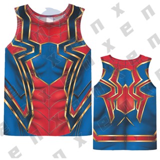 เสื้อยืดแขนกุด คอสเพลย์ Spider-Man Marvel Heroes แฟชั่นสําหรับเด็กผู้ชาย