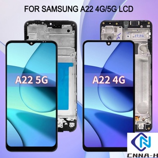 หน้าจอสัมผัสดิจิทัล LCD A22 4G A225 พร้อมกรอบ สําหรับ Samsung Galaxy A22 5G A226 1 ชิ้น