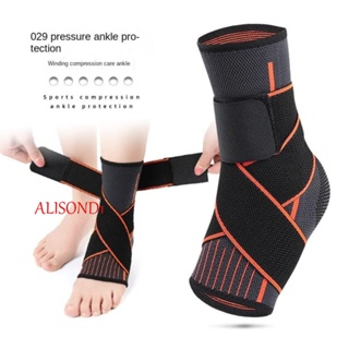 Alisond1 สนับข้อเท้า ผู้หญิง ผู้ชาย วิ่ง ไนล่อน ผ้าพันแผล ยืดหยุ่น สีดํา ป้องกันข้อเท้า คงที่ ป้องกันข้อเท้า