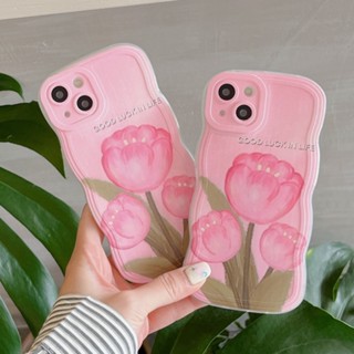เคสโทรศัพท์มือถือ ลายดอกทิวลิป สีชมพู สําหรับ OPPO A16 A16S A16K A16E A96 A76 A54 A55 A93 4G A15 A15S A53 A33 A32 A31 A5 A9 2020 A12 A7 A5S F9 A93 A57 A77 2022 4G A17 A17K