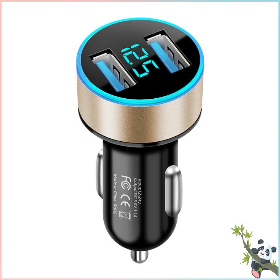 อุปกรณ์เสริมในรถยนต์-dual-usb-digital-display-car-charger-ไฟแช็กรถยนต์แบบพกพาพร้อมจอแสดงผล-led-car-charger