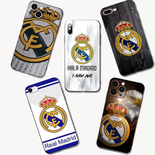 เคสโทรศัพท์มือถือ tpu ลาย Real Madrid สีดํา สําหรับ iphone 5s 5 s SE 2020 2016 6s 6 s 7 8 plus