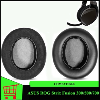 แผ่นโฟมฟองน้ําครอบหูฟัง หนังนิ่ม สีดํา สําหรับ ASUS ROG Strix Fusion 300 500 700