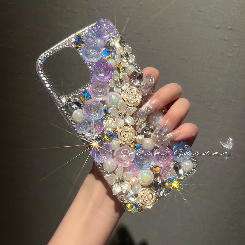 เคส-oppo-a78-5g-a77s-a17-a17k-a57-2022-a78-5g-a96-a76-a95-a55-a95-a74-5g-a54โทรศัพท์มือถือ-ประดับมุก-พลอยเทียม-กลิตเตอร์-ระยิบระยับ-ลายดอกกุหลาบ-3d-หรูหรา-สําหรับ