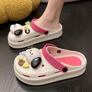 SELINE  รองเท้าแตะผู้หญิง crocs รองเท้าหัวโต รองเท้าผู้หญิง รองเท้าใส่ในบ้าน รองเท้าผู้หญิงแฟชั่น ทันสมัย High quality สวยงาม สบาย B20H156 37Z230910