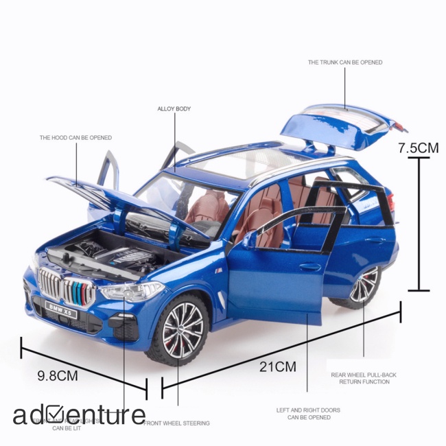adven-โมเดลรถยนต์จําลอง-ขนาด-1-24-x5-พร้อมไฟเสียง-ของเล่นสําหรับเด็ก
