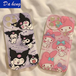 เคสป้องกันโทรศัพท์มือถือ ลาย Kuromi Melody กันกระแทก สําหรับ Apple Iphone 11 12 13Proma 6 7 8plus BNOS