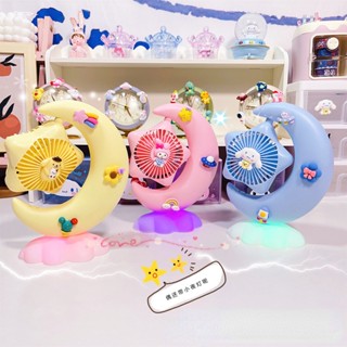 Sanrio พัดลมตั้งโต๊ะ ขนาดเล็ก ลดเสียงรบกวน ชาร์จ usb แบบพกพา สําหรับหอพักนักเรียน