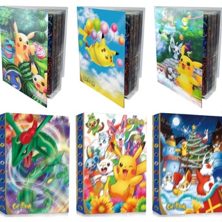 สมุดการ์ดโปเกมอนโฮโลแกรม 3 มิติ ที่ใส่การ์ด Pikachu ได้ 240 ใบ เด็กที่วางหนังสือสะสมเกมอนิเของขวัญของเล่น