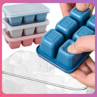 Creative 6กริดซิลิโคน Ice Cube Maker เกรดอาหาร Mini แม่พิมพ์น้ำแข็งพร้อมฝาปิดขนาดเล็ก Square Ice Cube ถาดฤดูร้อนปาร์ตี้โฮมเมดเครื่องดื่มเย็น Diy เครื่องมือ [COD]