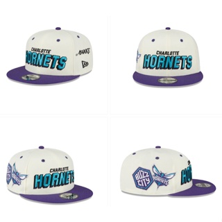 ใหม่ หมวกเบสบอล หมวกปีกแบน หมวกกันแดด NBA Charlotte Hornets ปรับได้
