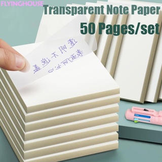 กระดาษโน๊ต PET แบบใส กันน้ํา DIY เครื่องเขียน สําหรับวางแผน 50 แผ่น