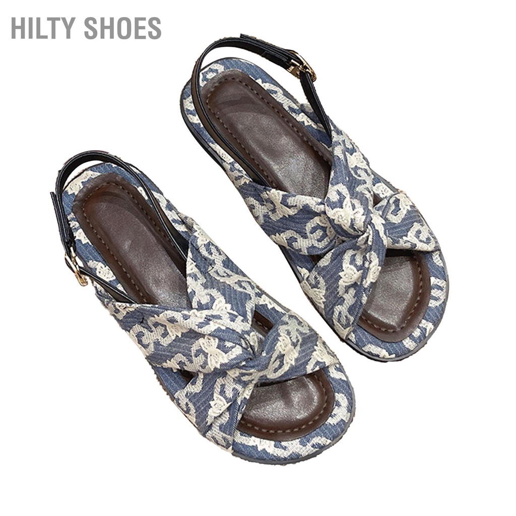 hilty-shoes-ผู้หญิงเปิดนิ้วเท้ารองเท้าแตะสายรัดข้อเท้าปิดป้องกันการลื่นผ้านุ่มฤดูร้อนรองเท้าส้นเตี้ย