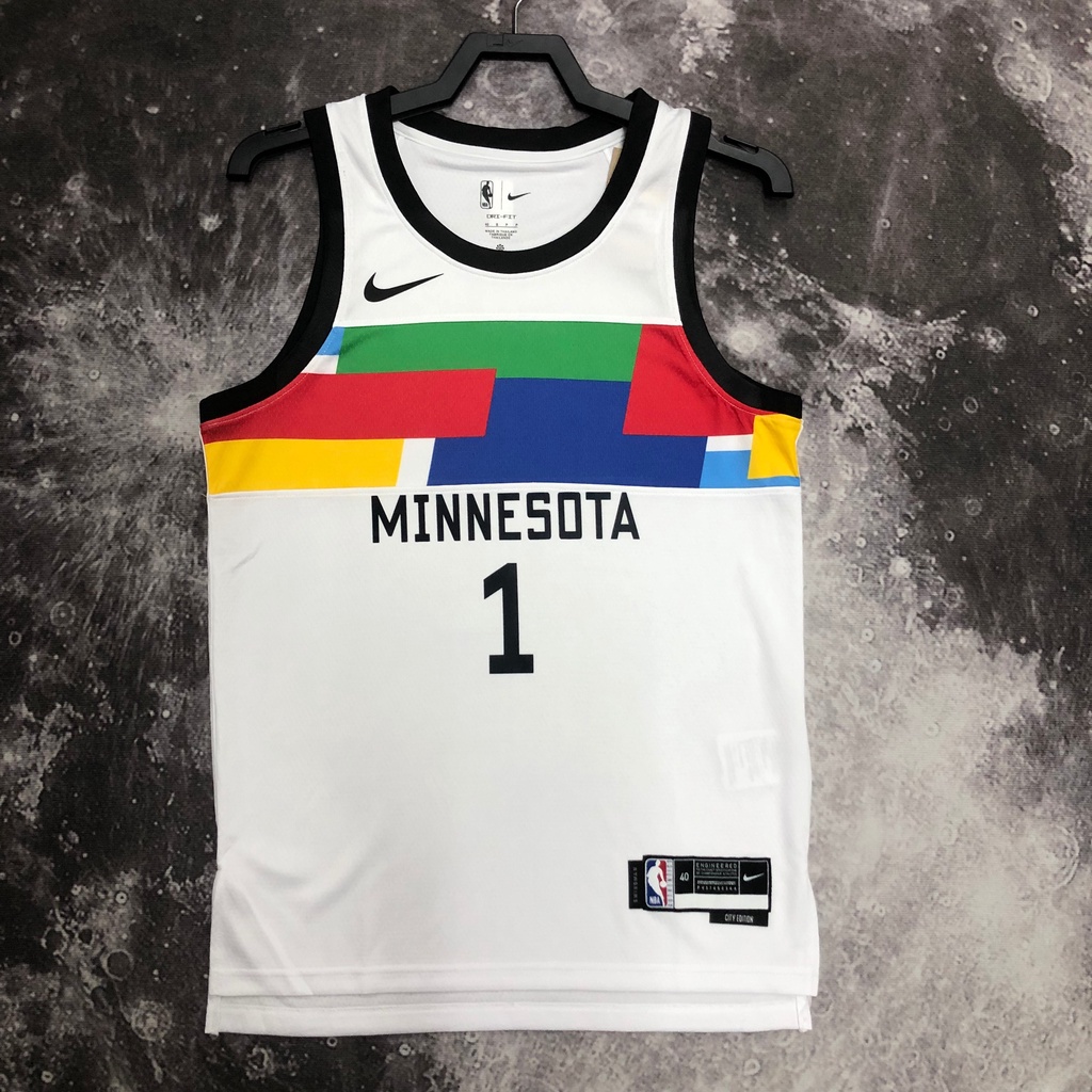 เสื้อกีฬาบาสเก็ตบอล-แขนกุด-ลายทีม-edwards-no-1-minnesota-timberwolves-22-23-season-สําหรับผู้ชาย