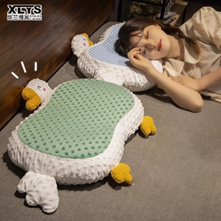 XIN LAN YA SHE (ปลอกหมอน + เมมโมรี่โฟม) ตาข่ายสีแดงขนาดใหญ่ห่านฤดูร้อนที่ถอดออกและล้างได้ถั่วน้ำแข็งแมวท้องสองด้านช้าเด้งเมมโมรี่โฟมหมอน