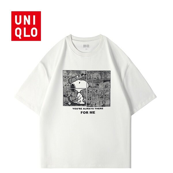 ใหม่-uniqlo-เสื้อยืดแขนสั้นลําลอง-พิมพ์ลาย-snoopy-แฟชั่นคู่รัก