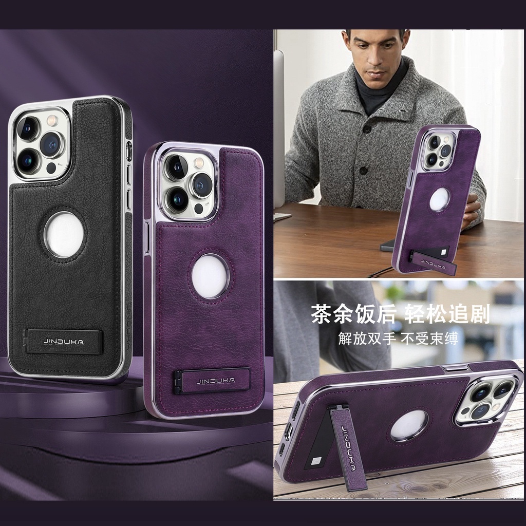 เคสโทรศัพท์มือถือหนัง-พร้อมขาตั้ง-หรูหรา-สําหรับ-iphone-14-15-pro-max-13-12-11-pro