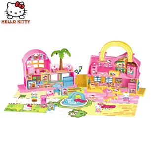 ของเล่นบ้านตุ๊กตา Hello Kitty Gourmet Garden House KT50103 สําหรับเด็ก O2HR