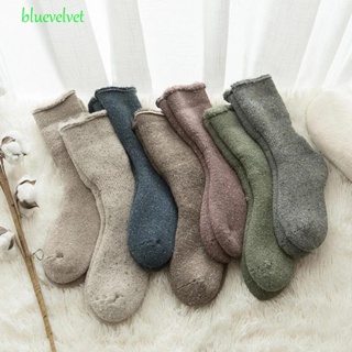 BLUEVELVET ถุงเท้ายาวปานกลาง ลําลอง ให้ความอบอุ่น แฟชั่นฤดูหนาว สไตล์นักธุรกิจ สําหรับผู้หญิง