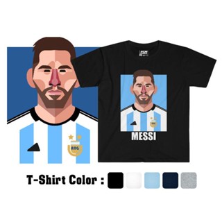 เสื้อยืดแขนสั้นการออกแบบเดิม เสื้อยืดลายนักฟุตบอล ลาย L.Messi ชุดฟุตบอลทีมชาติอาร์เจนติน่า ฟุตบอลโลกS-5XL