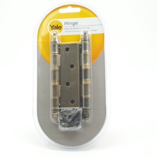 good.tools-YALE บานพับเหล็ก แกนใหญ่หัวจุกมีหมุด AB-43 (แพ็ค2) 4"x3"x2.3มม. สีทองเหลืองรมดำ ถูกจริงไม่จกตา