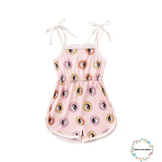 Babyclothes- ชุดจั๊มสูท รอมเปอร์ แขนกุด เปิดไหล่ ลําลอง สไตล์สตรีท ฤดูร้อน สําหรับเด็กทารกผู้หญิง