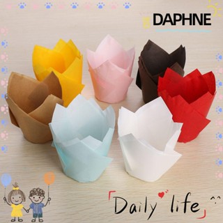 Daphne ถ้วยกระดาษห่อมัฟฟินคัพเค้กช็อคโกแลตสีแคนดี้หลากสี 50 ชิ้น