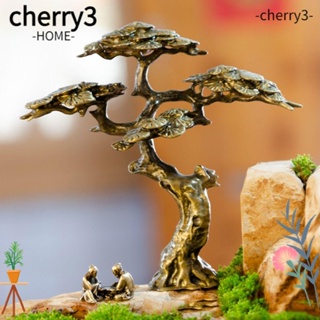 Cherry3 รูปปั้นต้นบอนไซ โลหะผสม สีบรอนซ์ สําหรับตกแต่งบ้าน