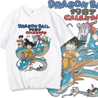 ราคาถูก ดราก้อนบอล เสื้อยืดแขนสั้นพิมพ์ลายการ์ตูนอะนิเมะญี่ปุ่น Dragon Ball แนวฮิปฮอปย้อนยุค เสื้อคู่