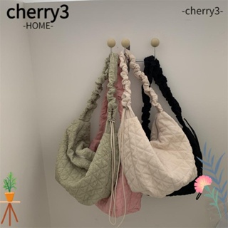 Cherry3 กระเป๋าสะพายไหล่ ผ้าโพลีเอสเตอร์ ทรงเมสเซนเจอร์ ขนาดใหญ่ จุของได้เยอะ สีพื้น สําหรับผู้หญิง